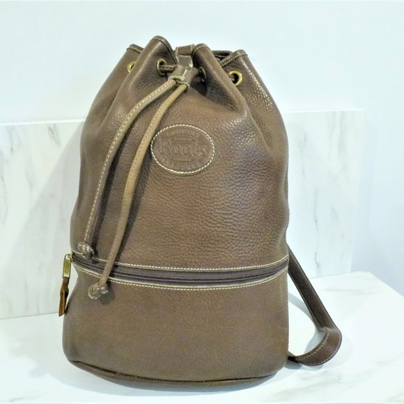 Roots Handbags - RARE Vintage 90's Roots Leather Crossbody Backpack